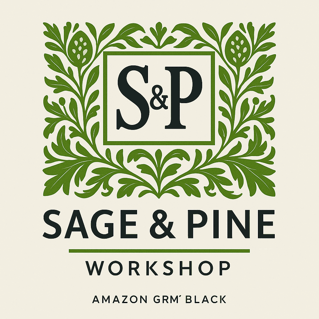 Elegant Sage & Pine Botanical Workshop Logo