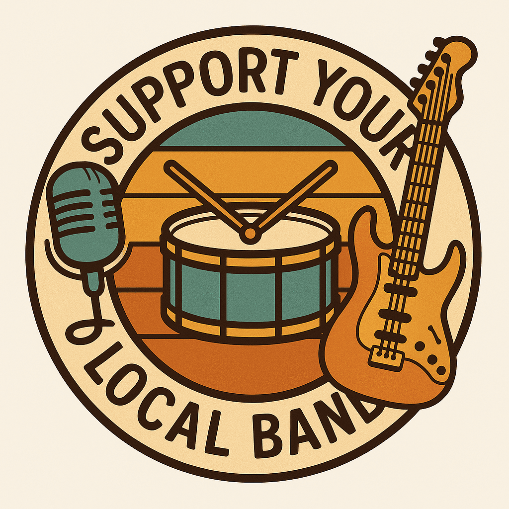 Retro Support Your Local Band Music Sticker