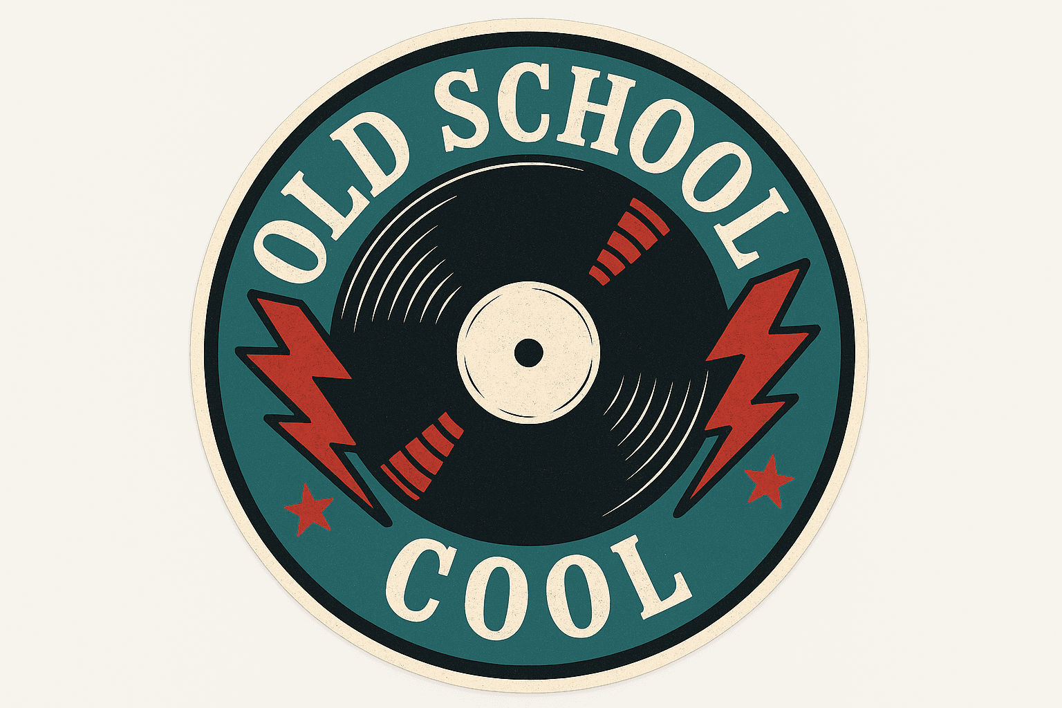 Retro Old School Cool Vinyl Record Badge