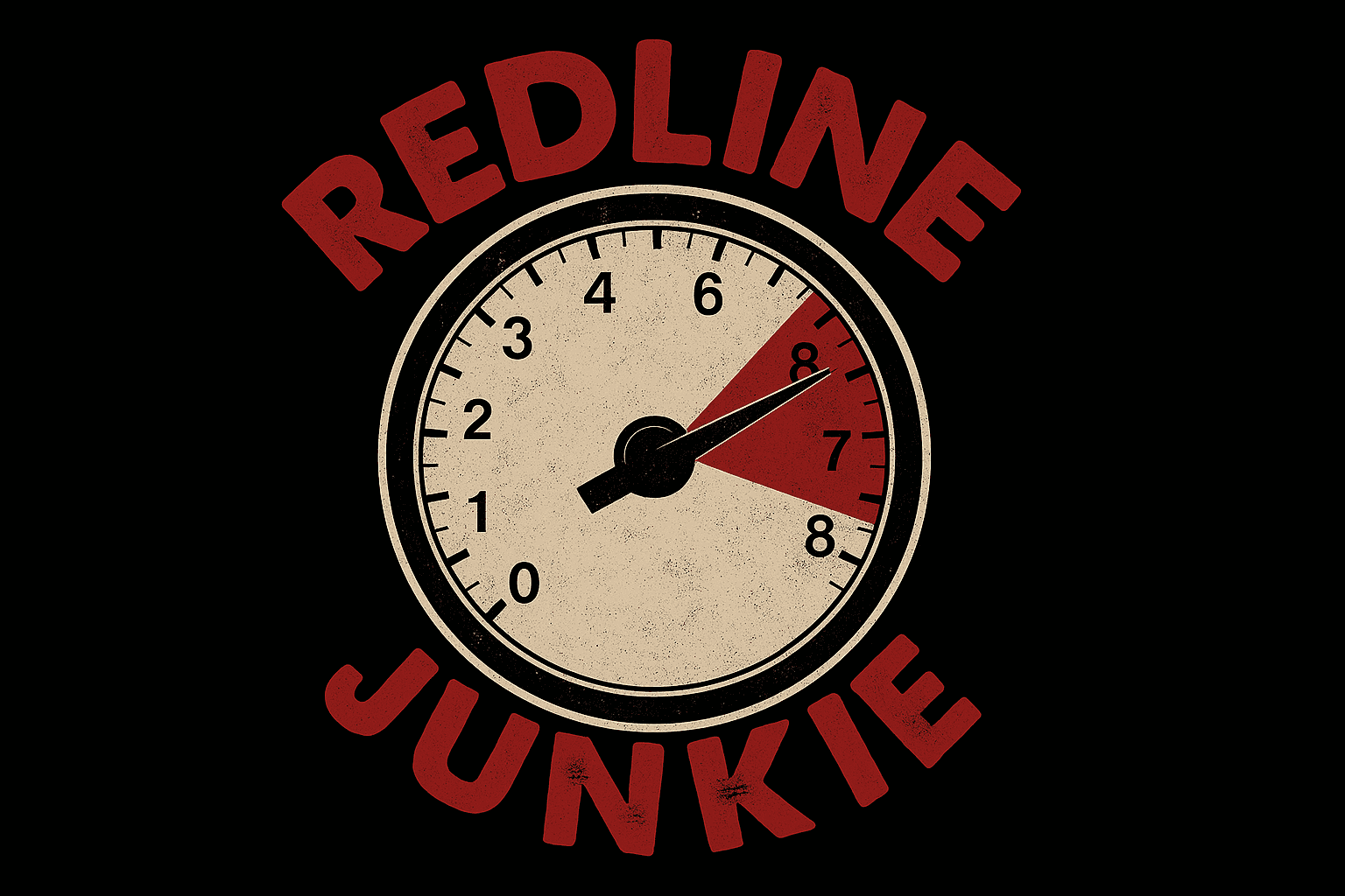 Vintage Redline Tachometer Sticker Design