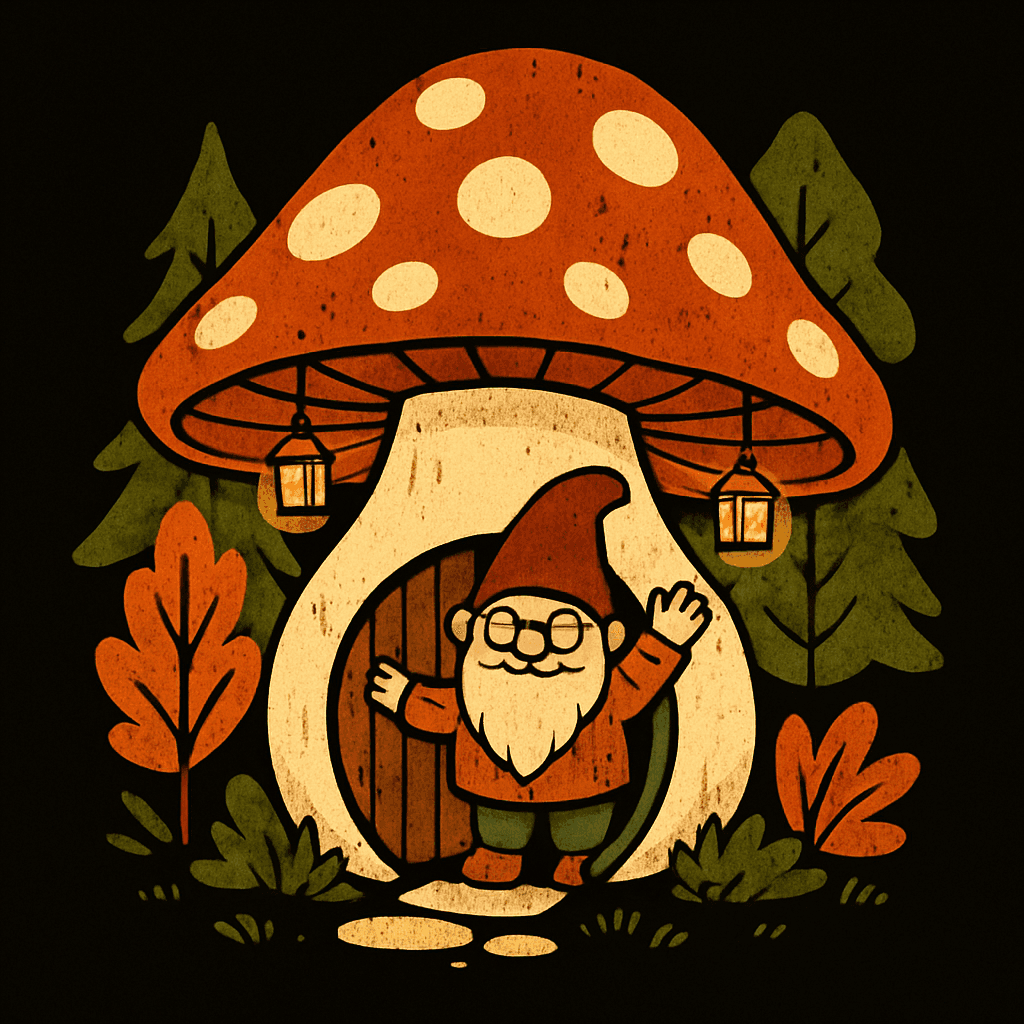 Cozy Gnome Home in the Mushroom Forest