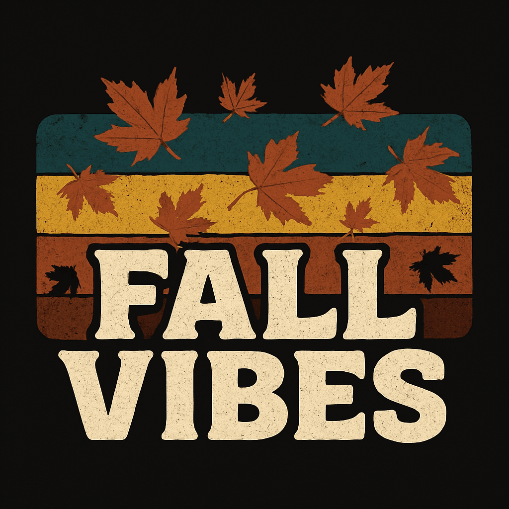 Retro Fall Vibes with Autumn Leaves