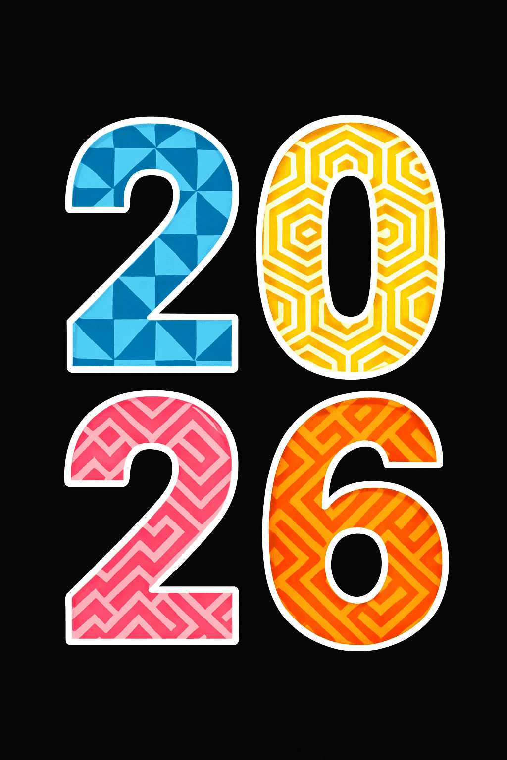 Colorful 2026 Patterned Year Design