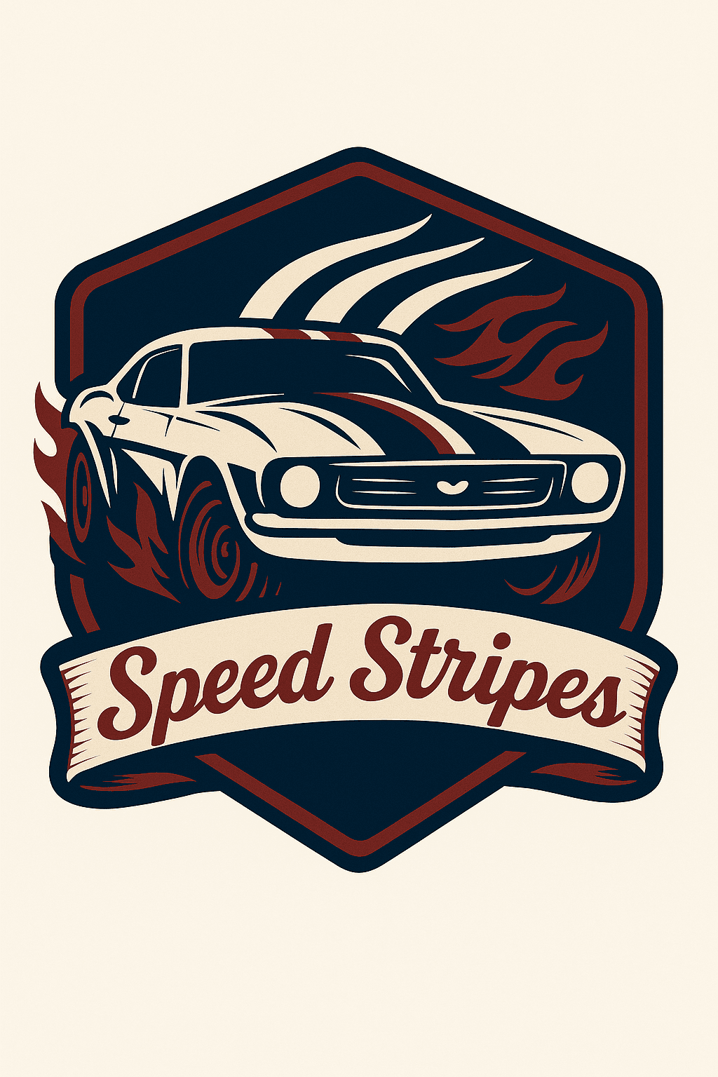 Vintage Muscle Car Speed Stripes Emblem