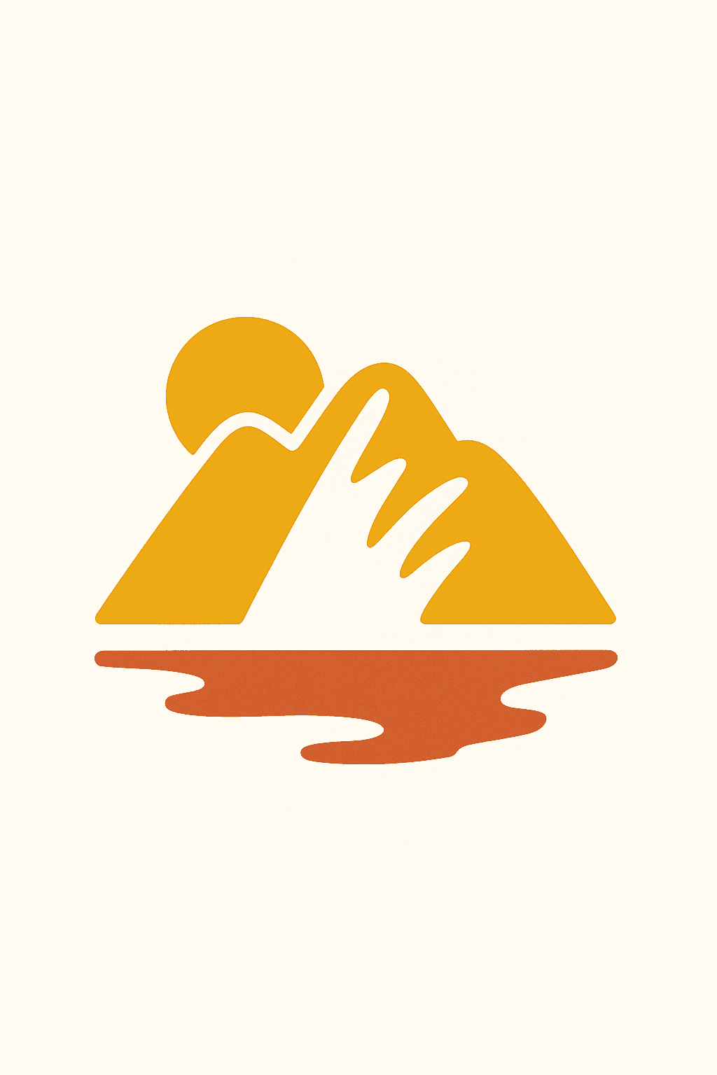 Minimalist Sunset Mountain Reflection Design