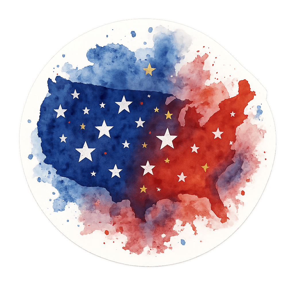 Watercolor USA Flag Inspired Design