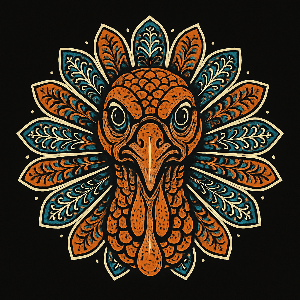 Artistic Turkey Mandala for Thanksgiving Cheer