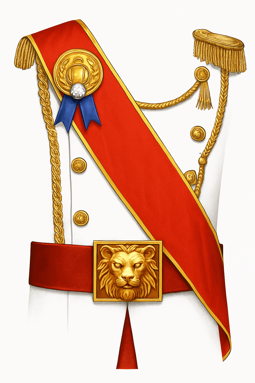 Regal Military Uniform with Lion Emblem