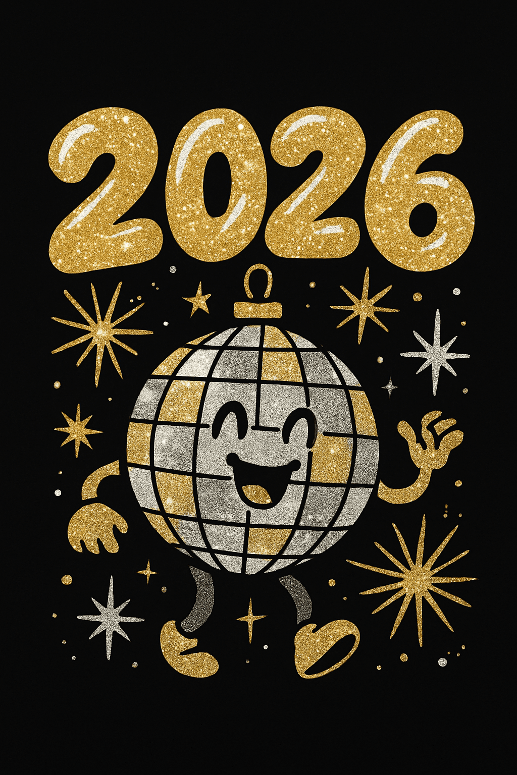 Sparkling 2026 Disco Ball Celebration