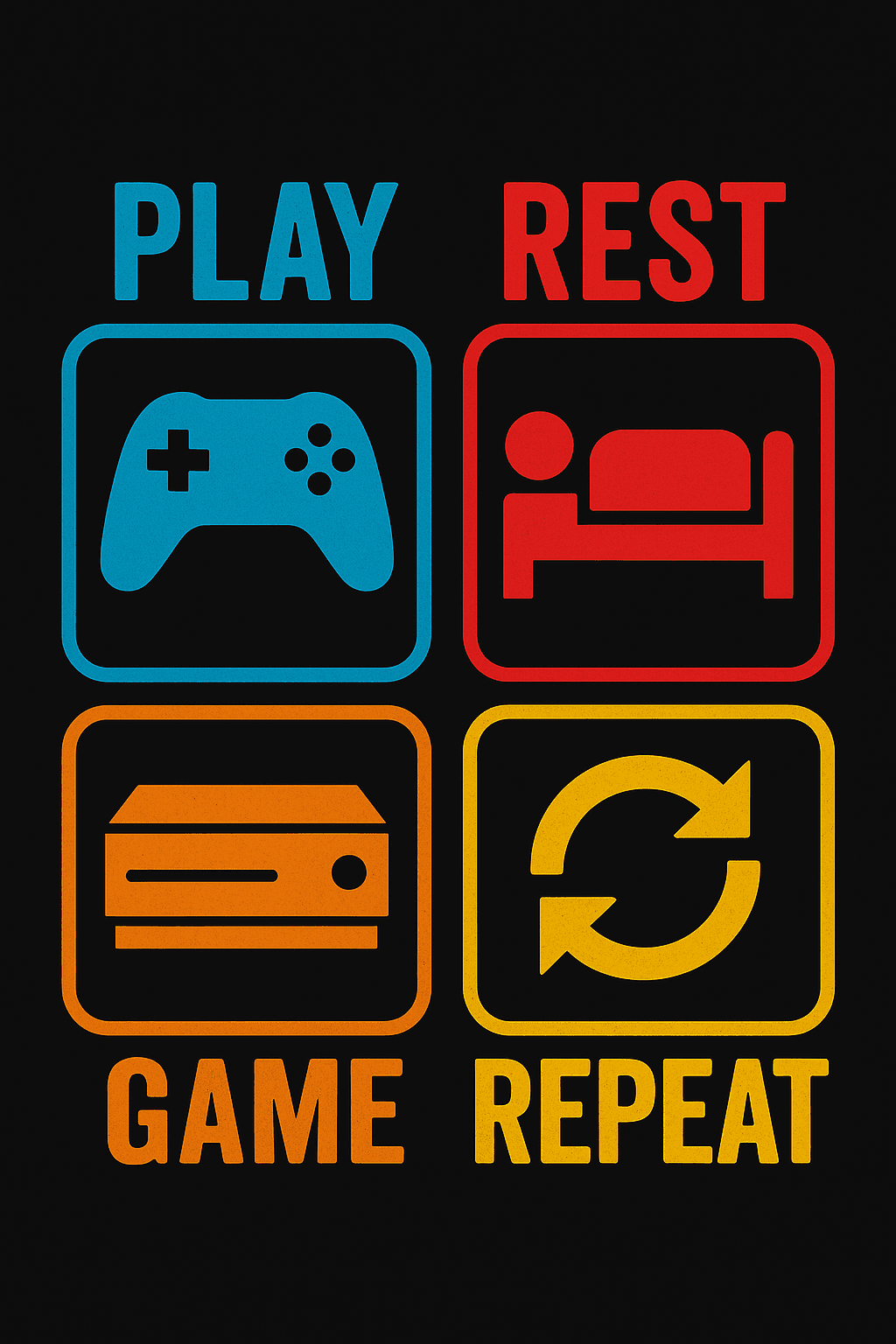 Play Rest Game Repeat Gamer Routine Tee