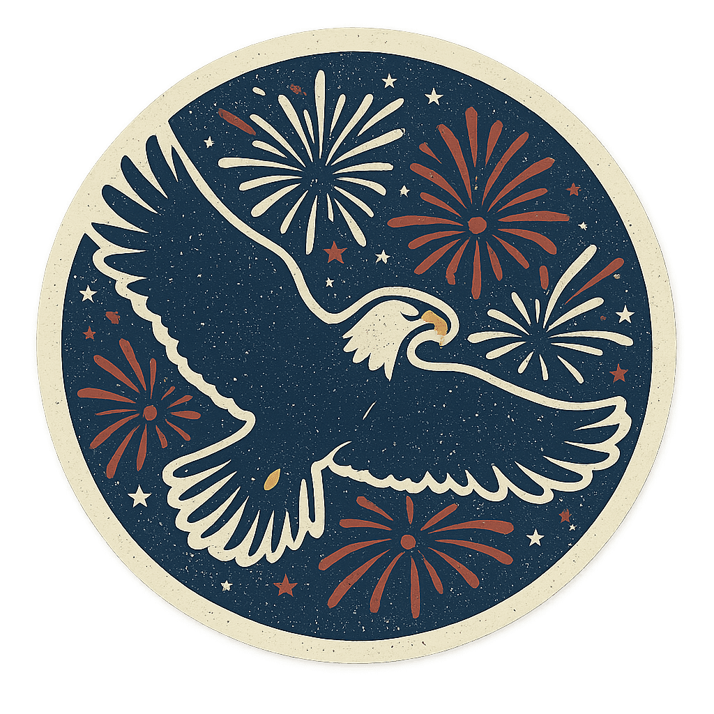 Eagle in Celebration: A Patriotic Design