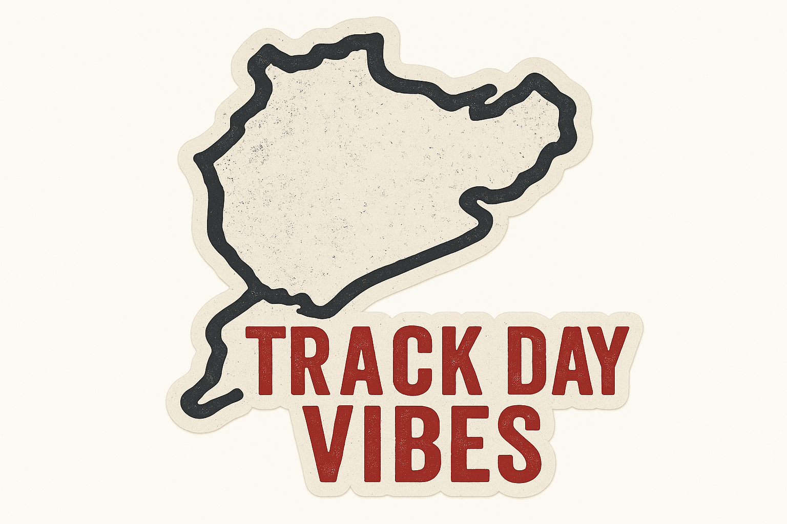 Vintage Race Track Outline with Track Day Vibes