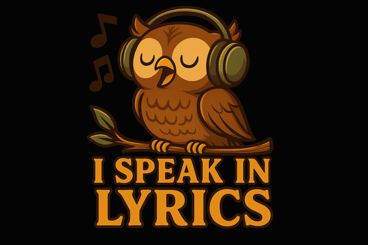Owl Singing with Headphones - I Speak in Lyrics