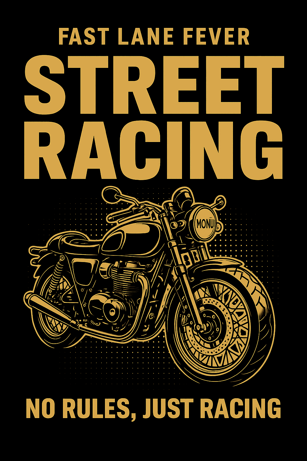 Fast Lane Fever Street Racing Motorcycle Tee