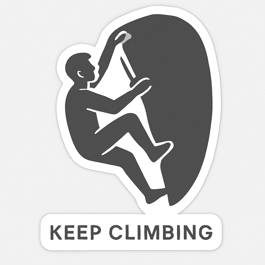 Motivational Rock Climber Silhouette Sticker