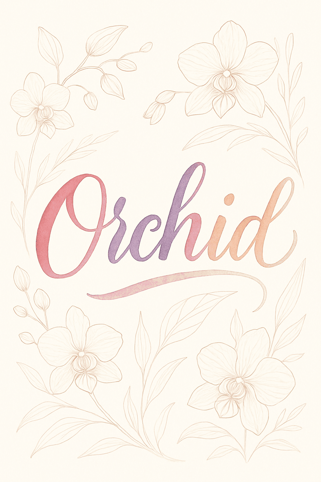 Elegant Orchid Floral Typography