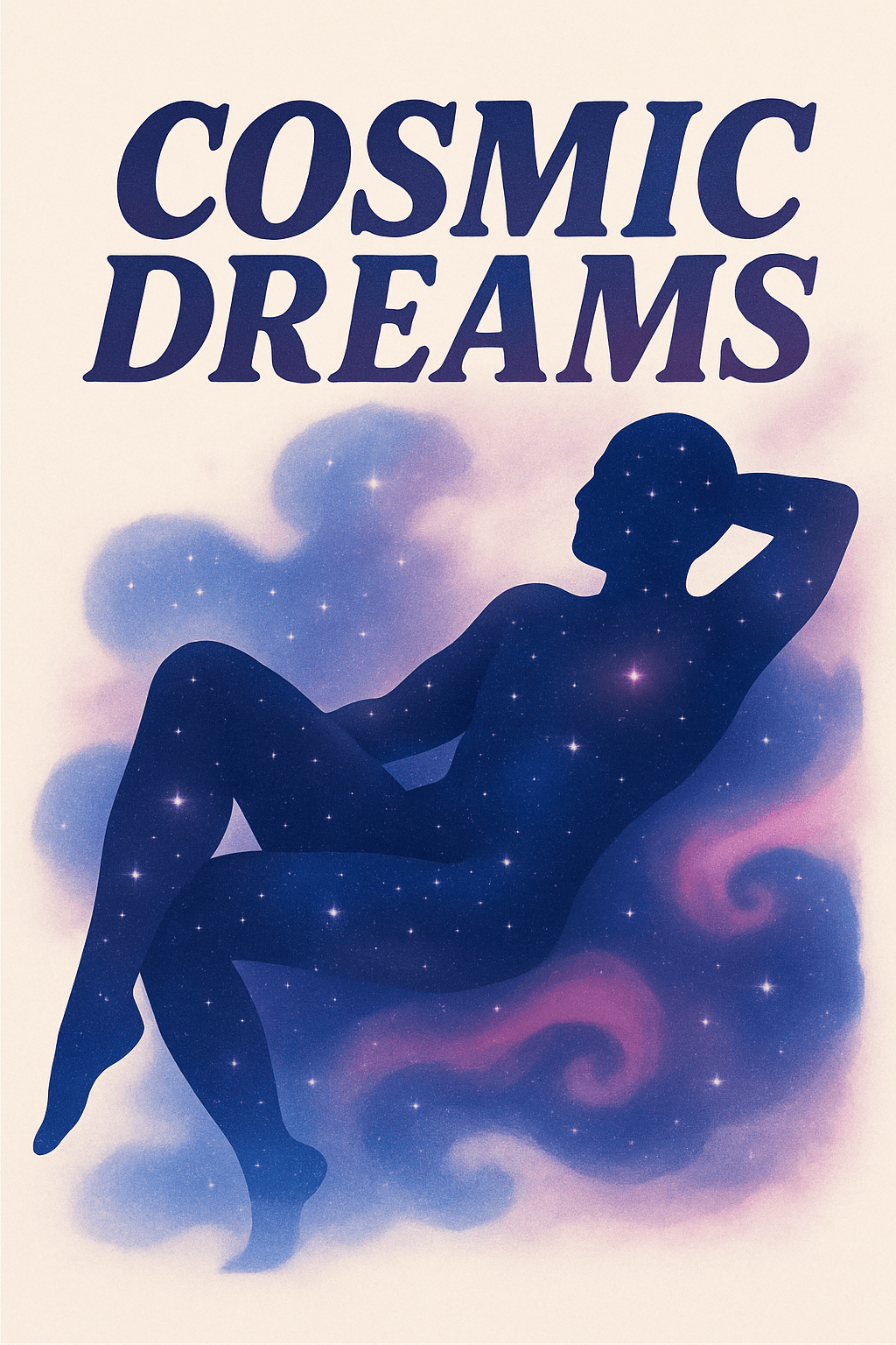 Cosmic Dreams Silhouette with Starry Nebula