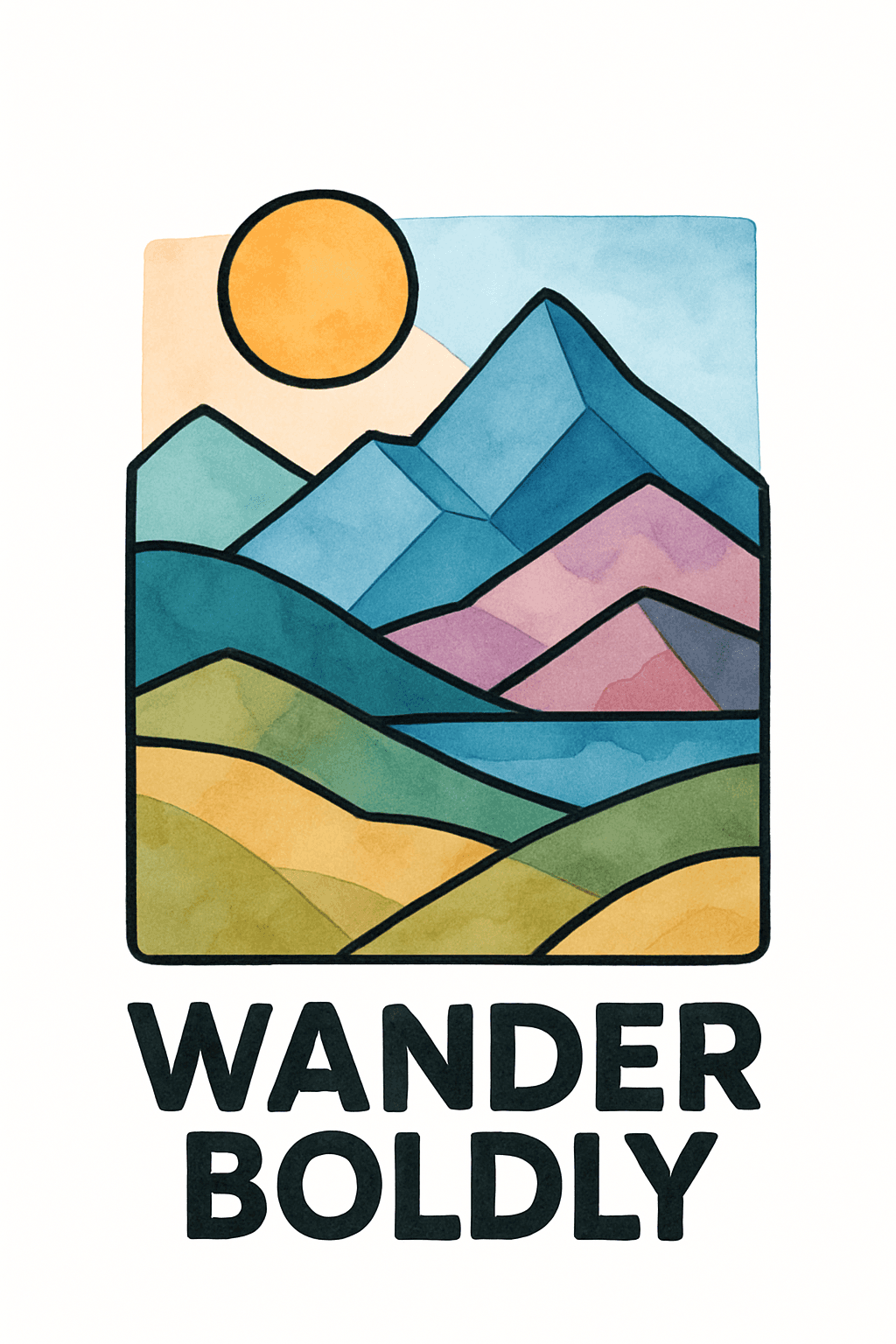 Wander Boldly Mountain Landscape