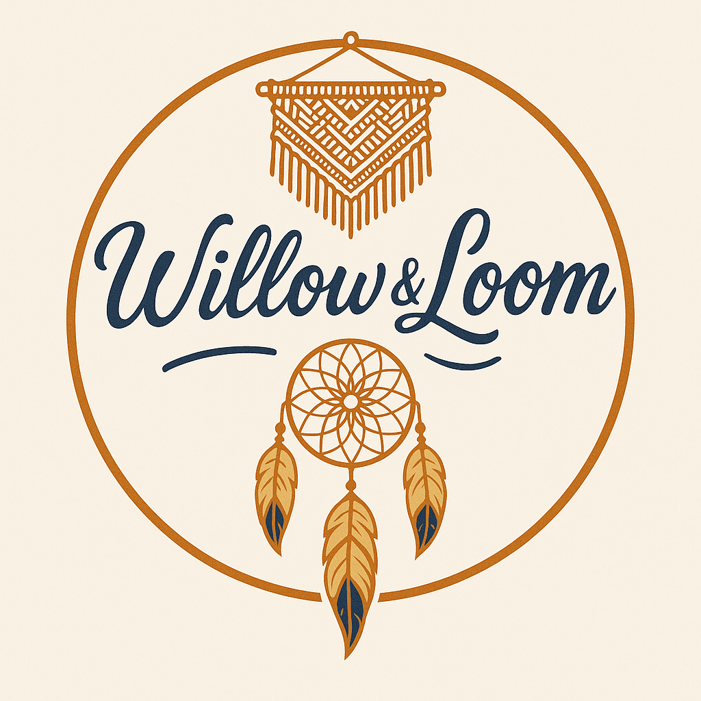 Boho Chic Willow & Loom Logo with Dreamcatcher