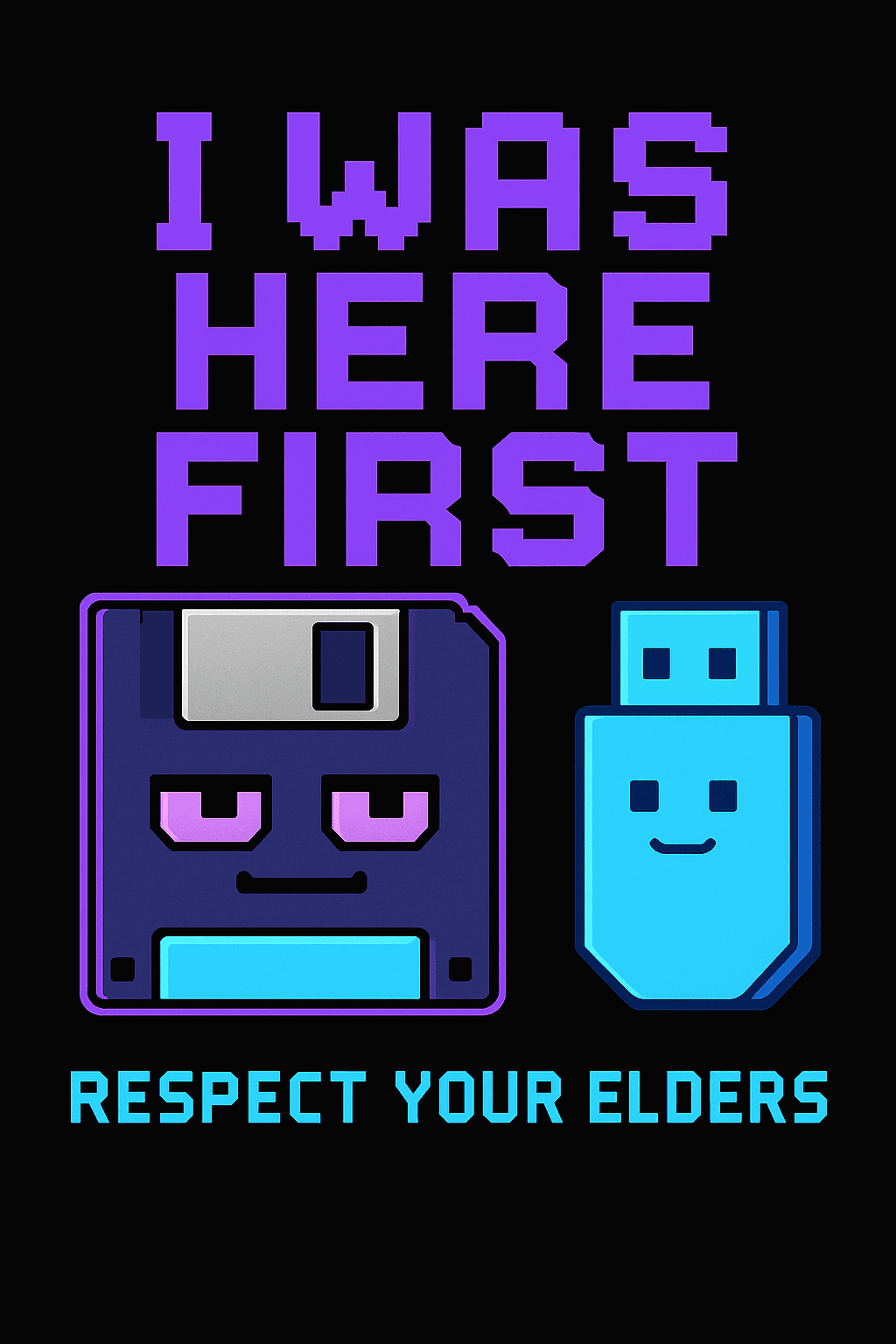 Retro Tech Showdown: Floppy vs USB Humor Tee