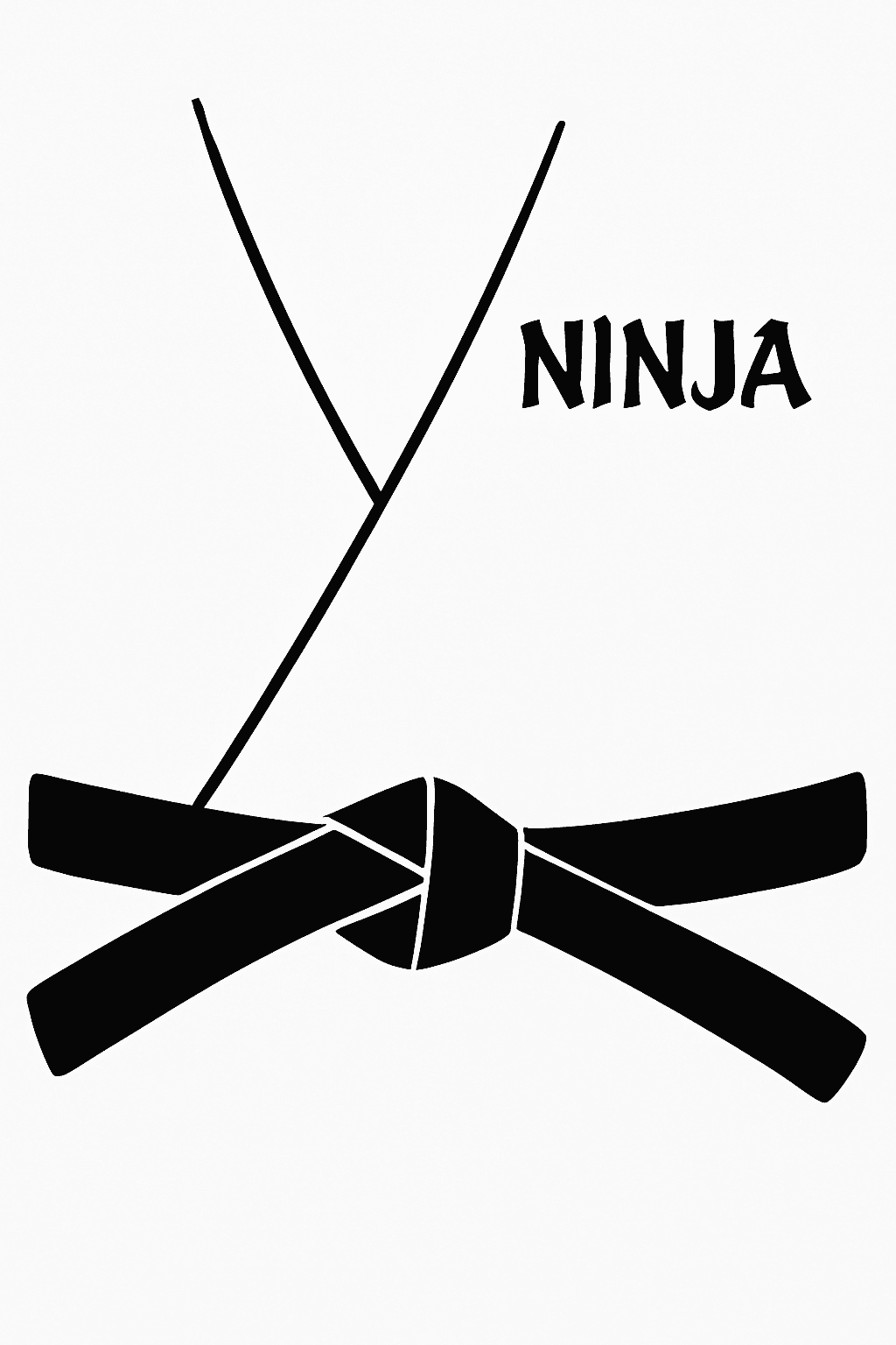 Minimalist Ninja Black Belt Design