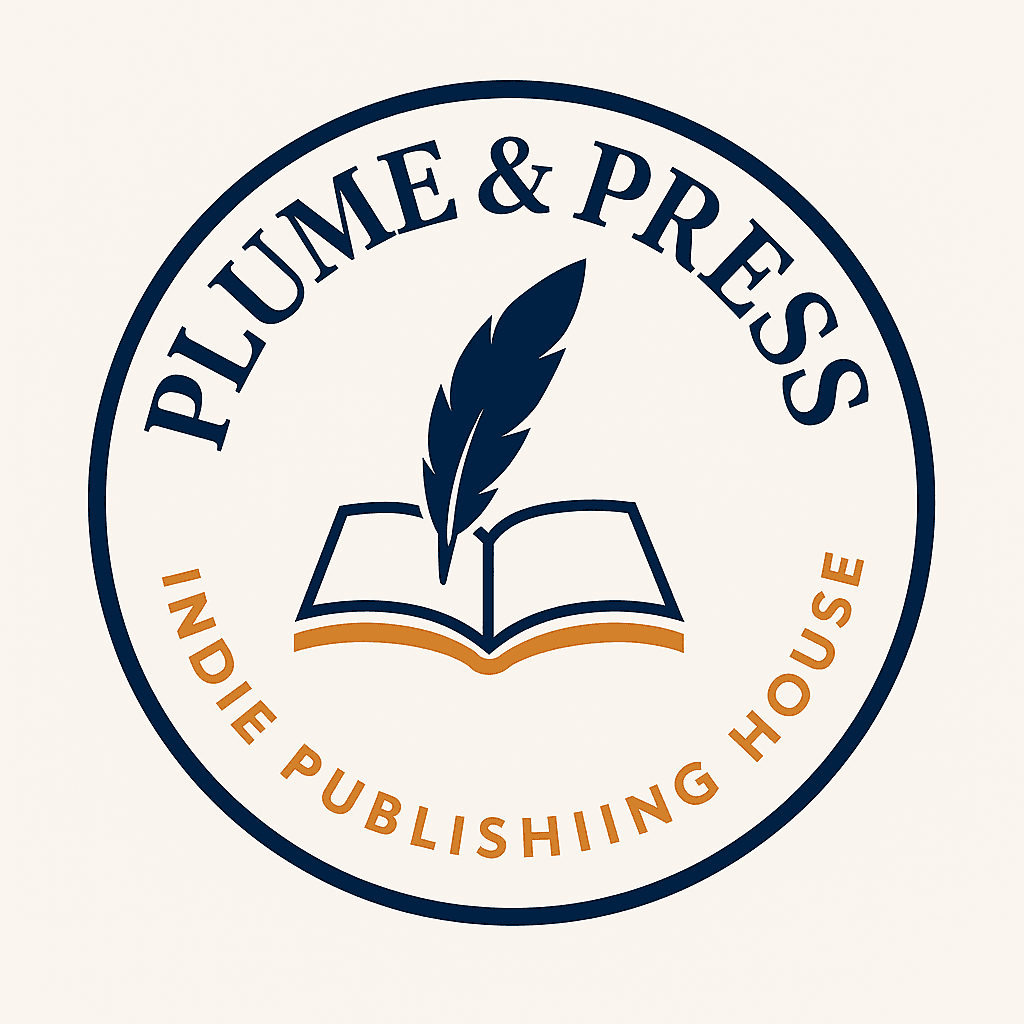 Elegant Indie Publishing Logo with Quill and Book