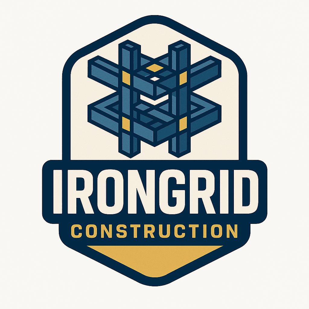Strong Iron Grid Construction Logo