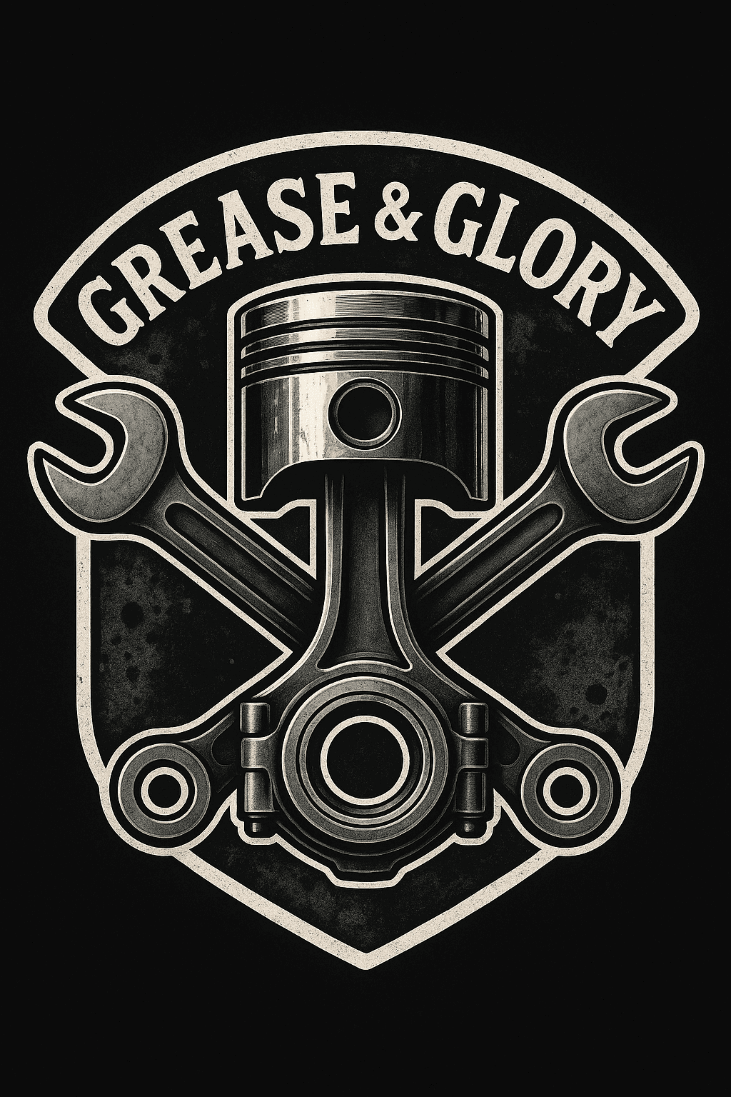 Vintage Grease & Glory Mechanic Badge