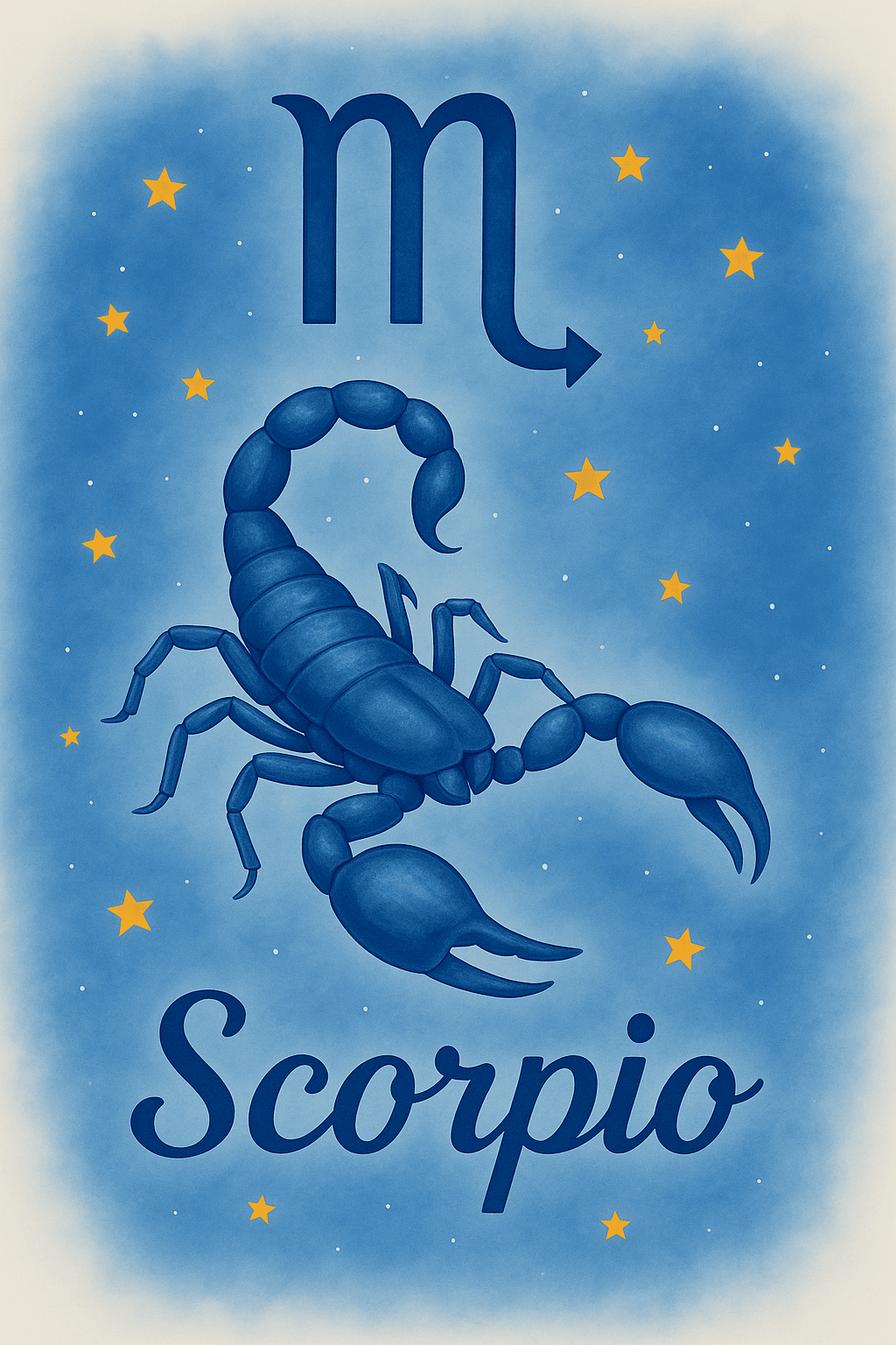 Blue Scorpio Zodiac Sign with Starry Night