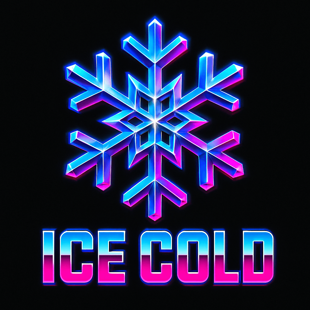 Vibrant Neon Ice Cold Snowflake Design