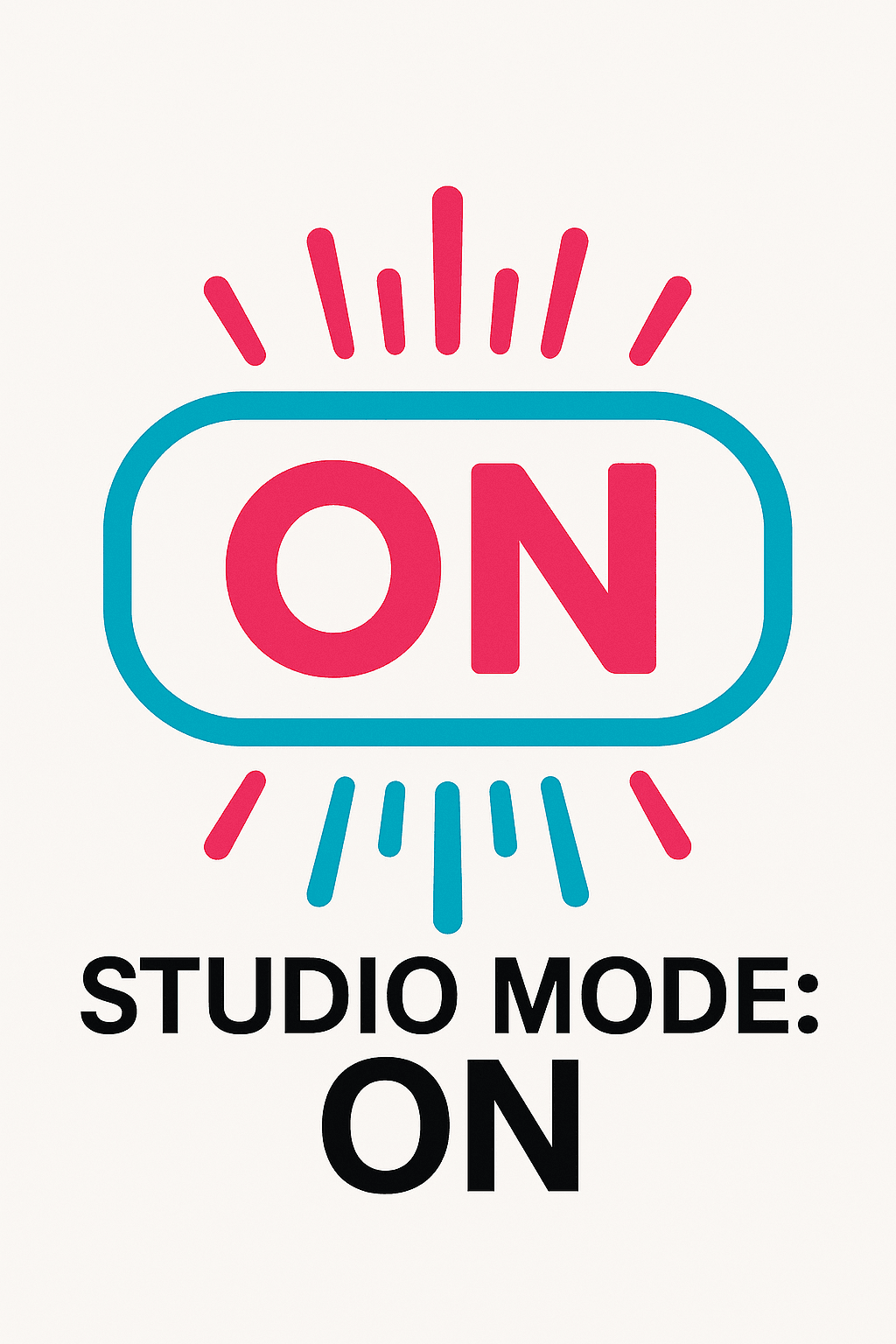 Studio Mode On Bright Sticker Design