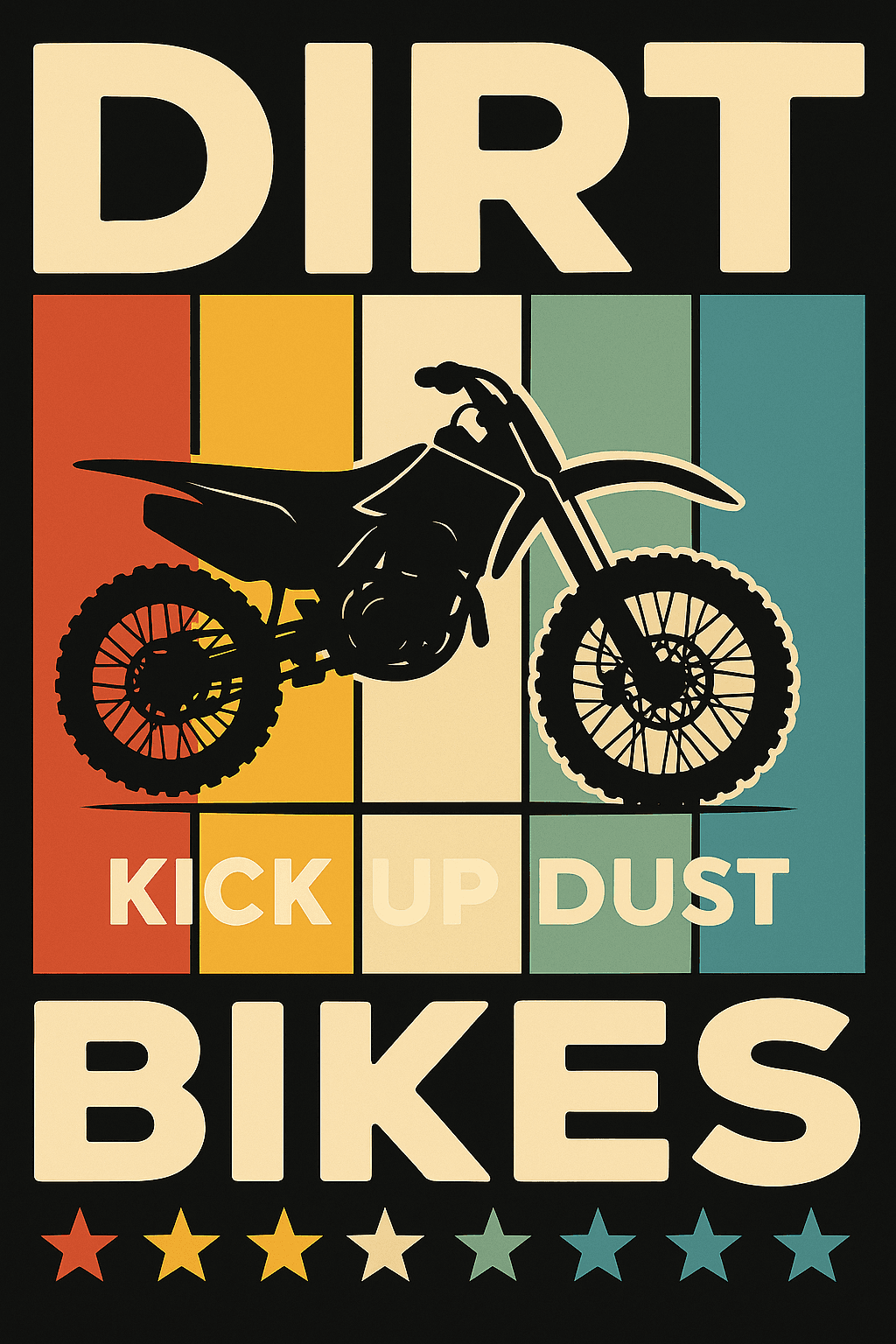Vintage Dirt Bikes Kick Up Dust Design