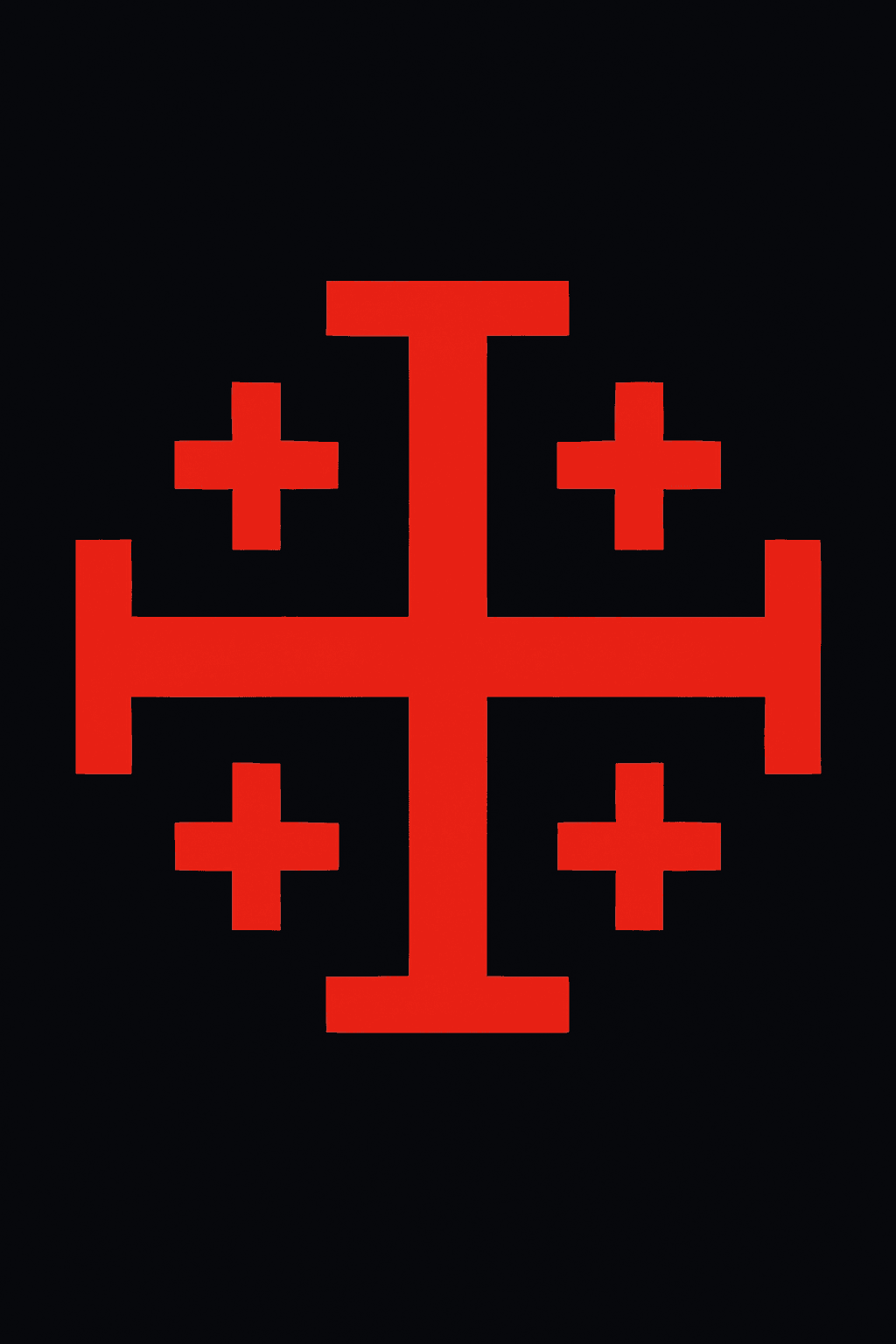 Bold Red Jerusalem Cross Symbol