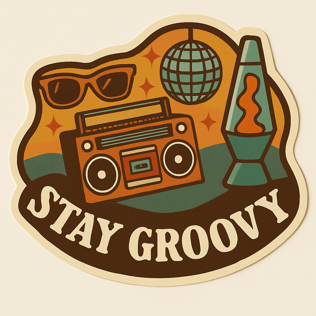 Retro 70s Groove Vibes Sticker