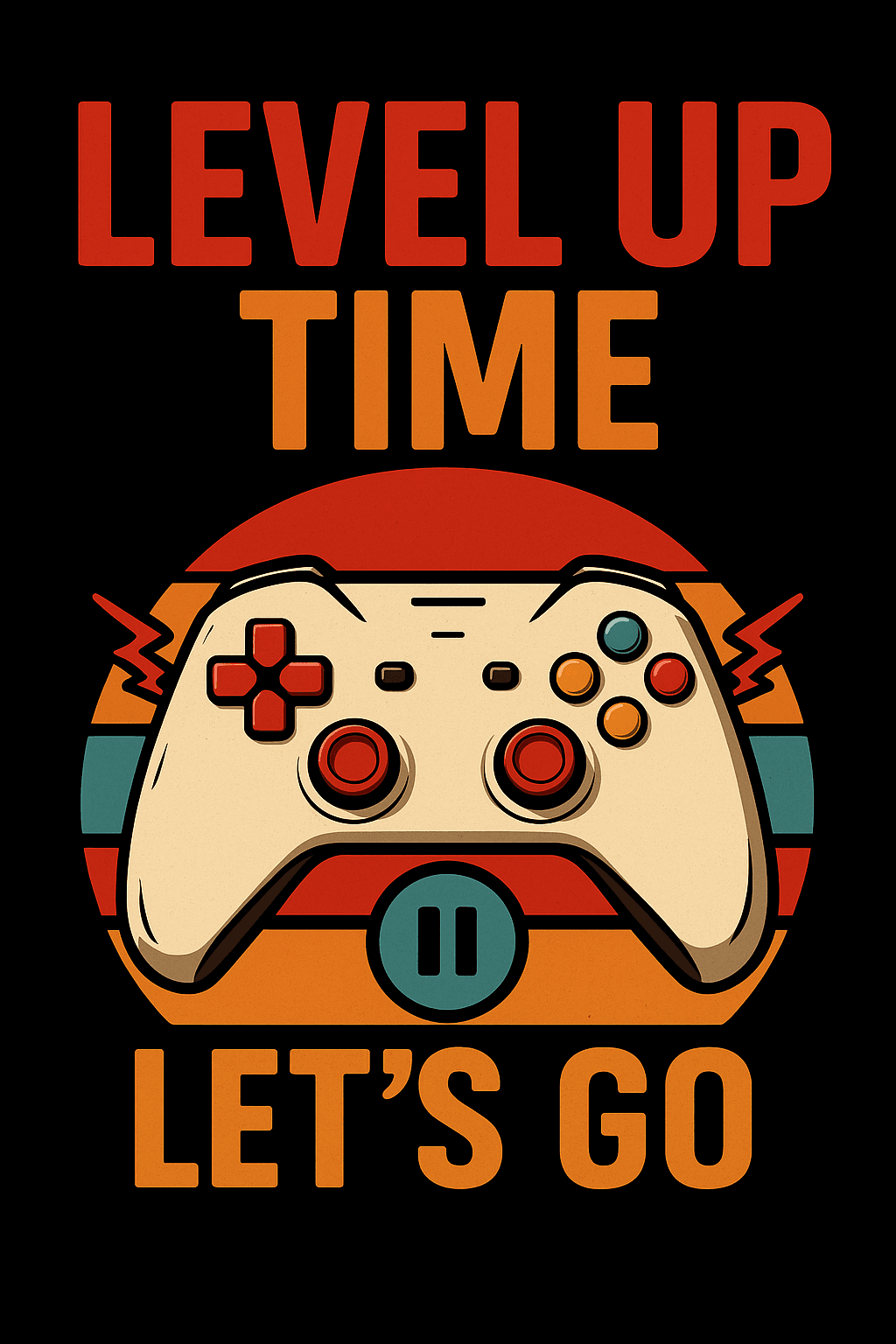 Level Up Time Retro Gaming Controller Tee