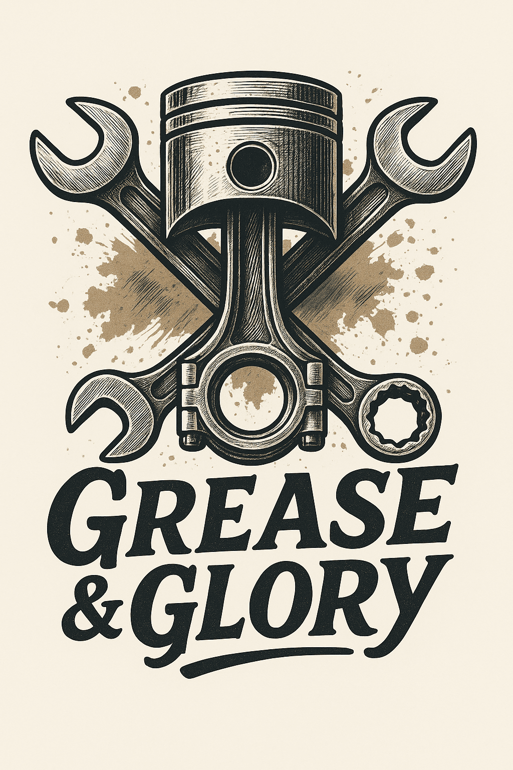 Grease & Glory Vintage Mechanic Emblem Sticker