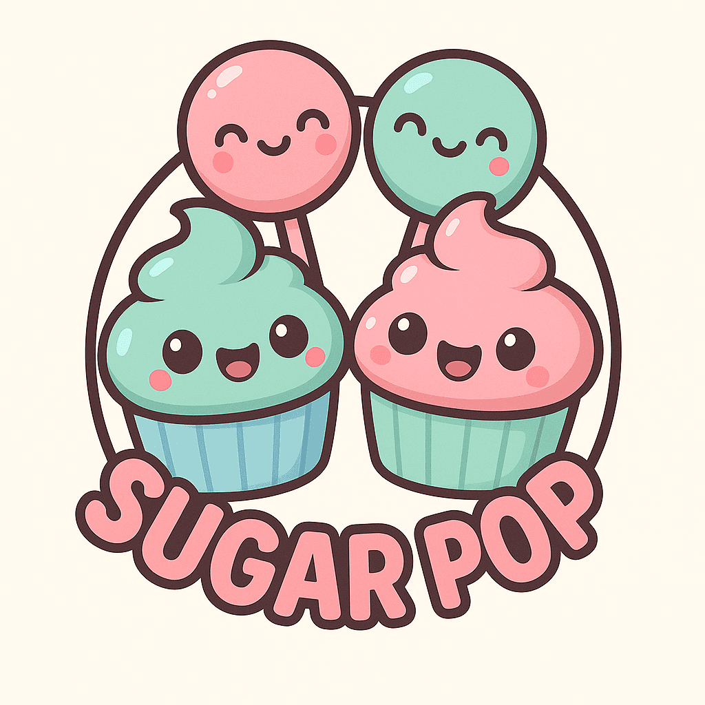 Cute Kawaii Cupcakes & Lollipops Logo