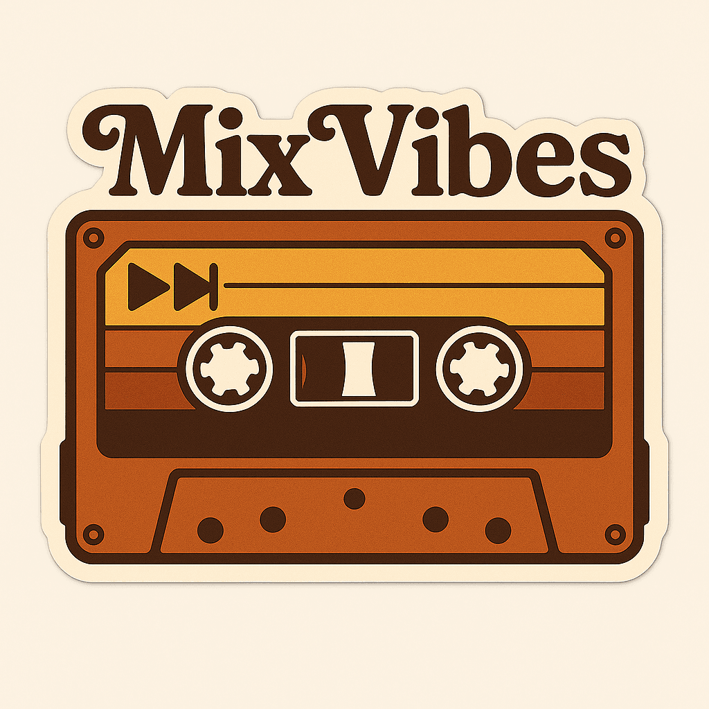 Retro Cassette Tape with Mix Vibes Text