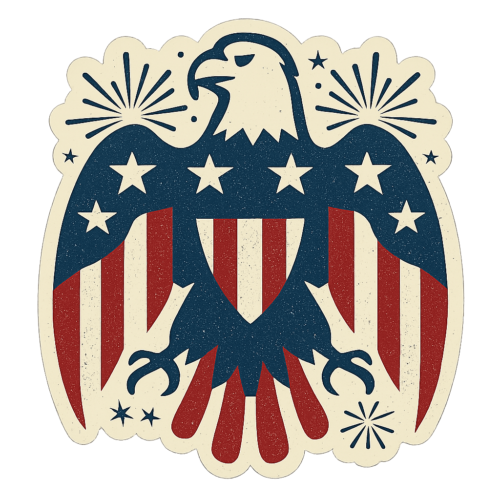 Patriotic Eagle Emblem Sticker