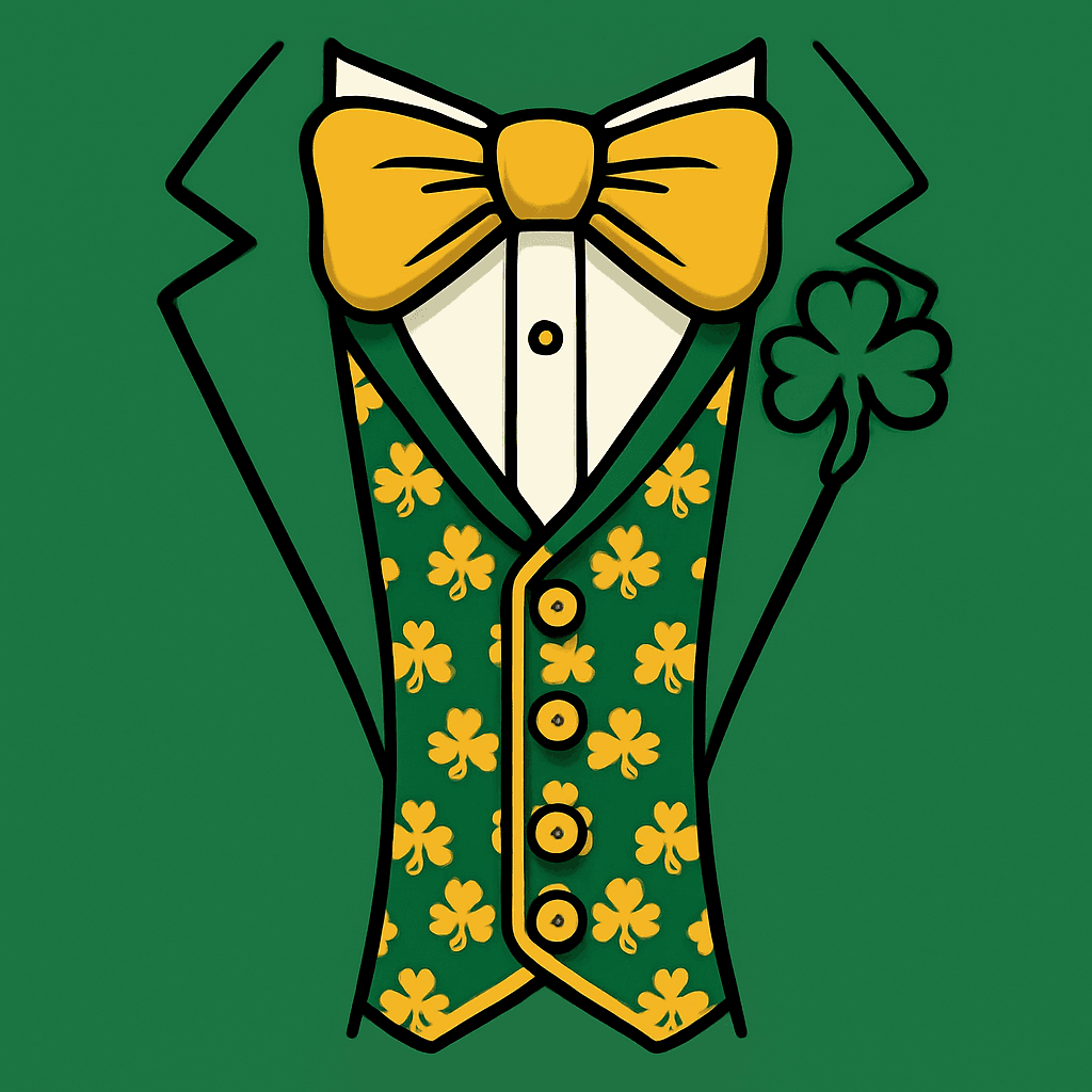Lucky Clover Suit with Bold Bow Tie