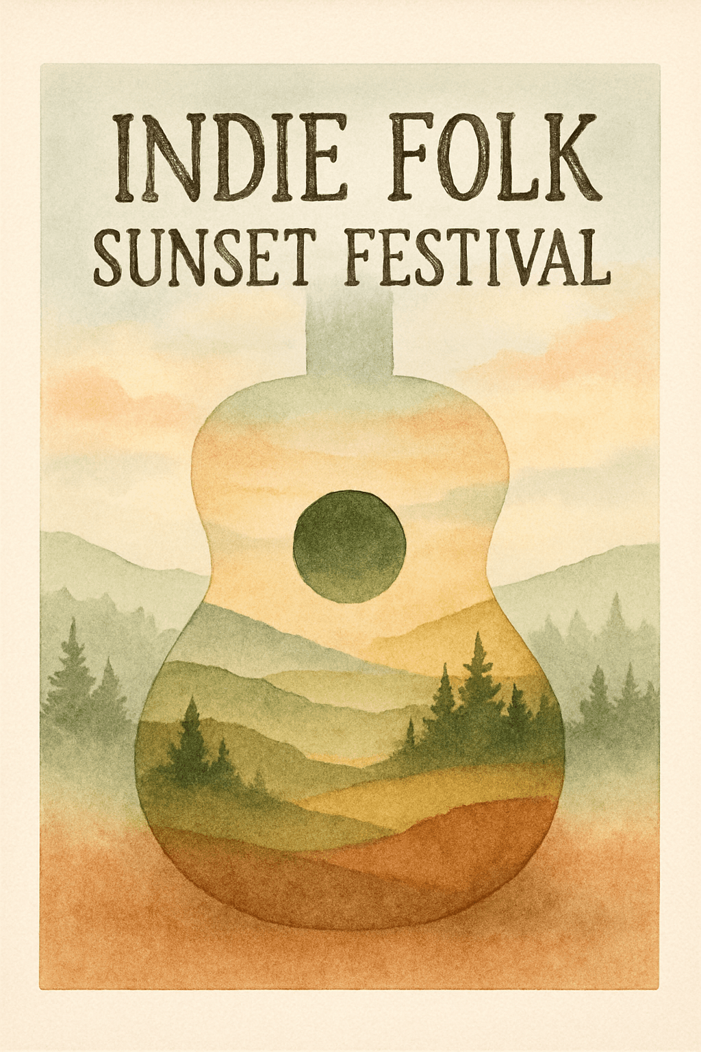 Indie Folk Sunset Festival Poster