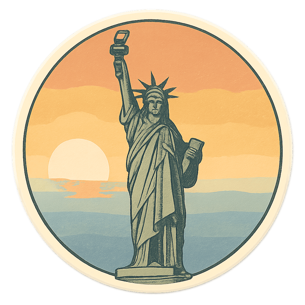 Liberty's Embrace: A Vintage Tribute