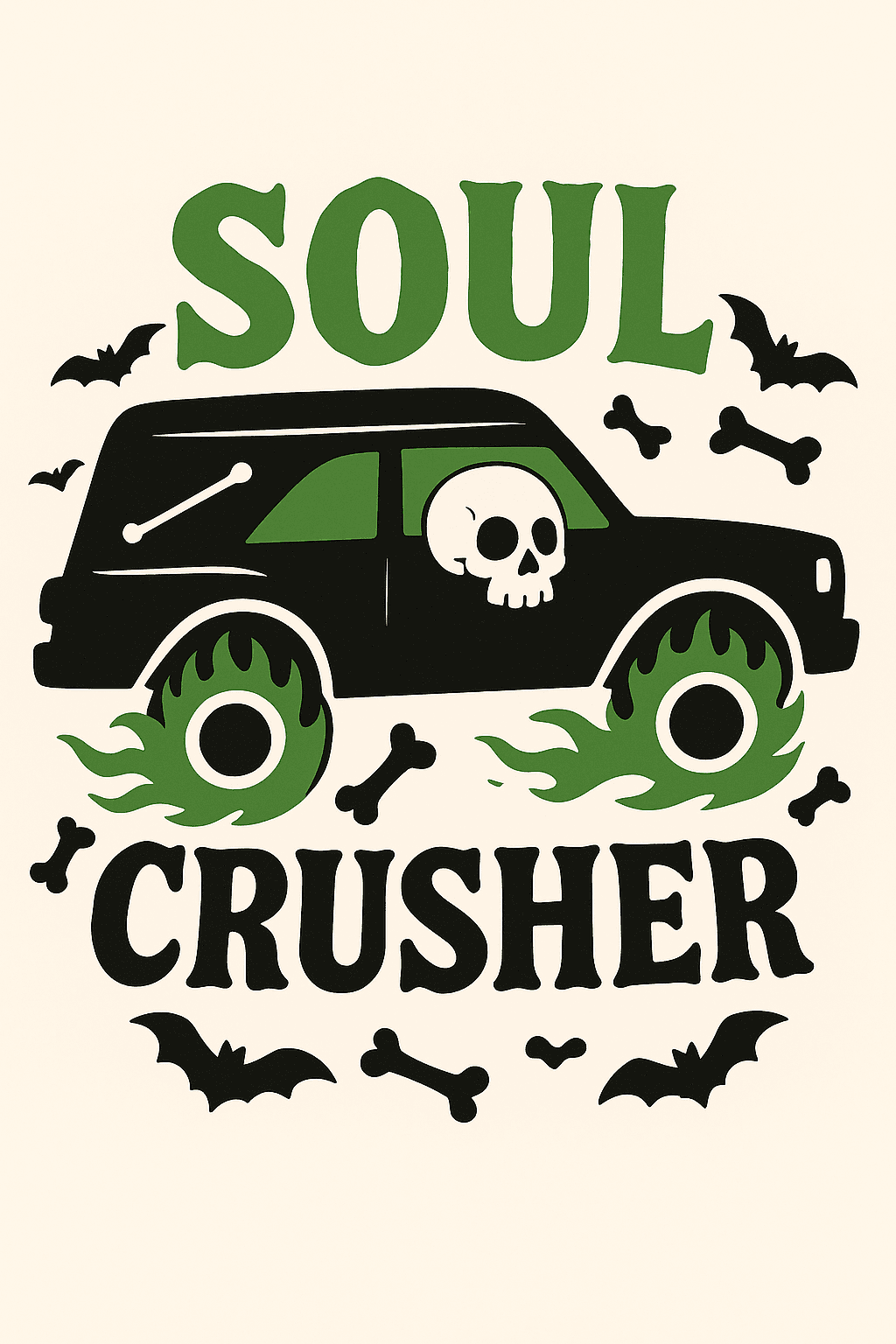 Soul Crusher Haunted Hearse T-Shirt Design
