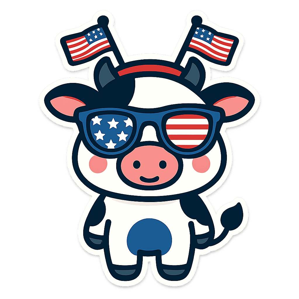 Patriotic Cow: Fun & Festive Design