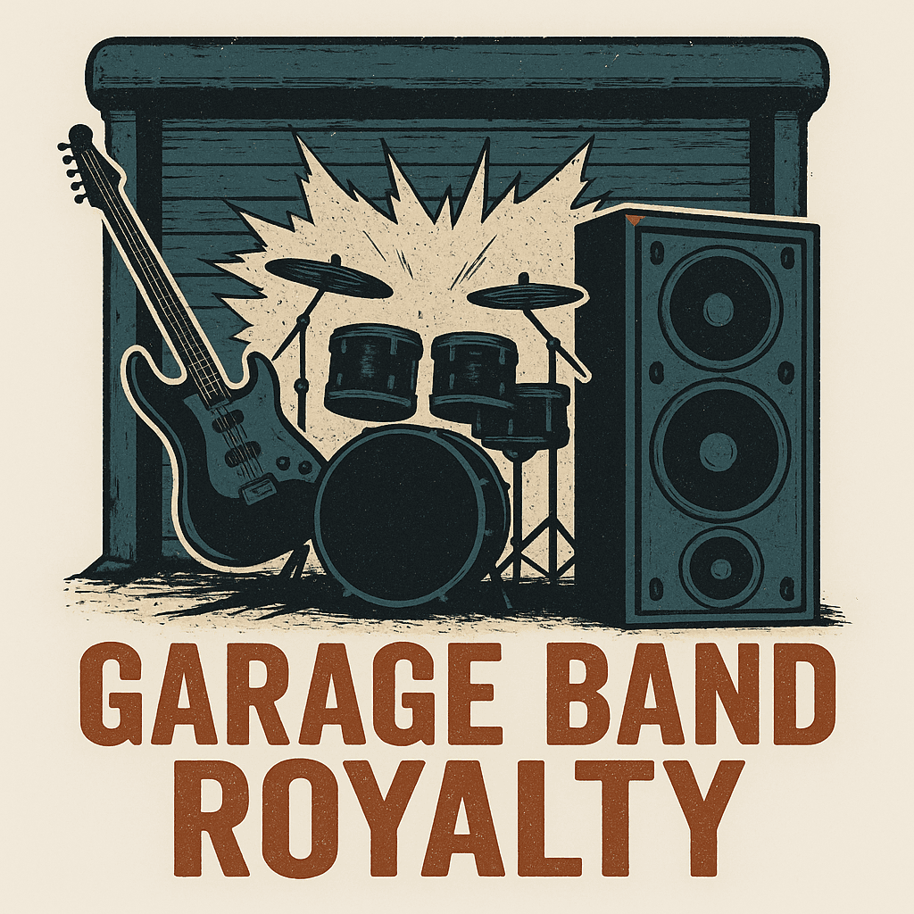 Retro Garage Band Music Sticker
