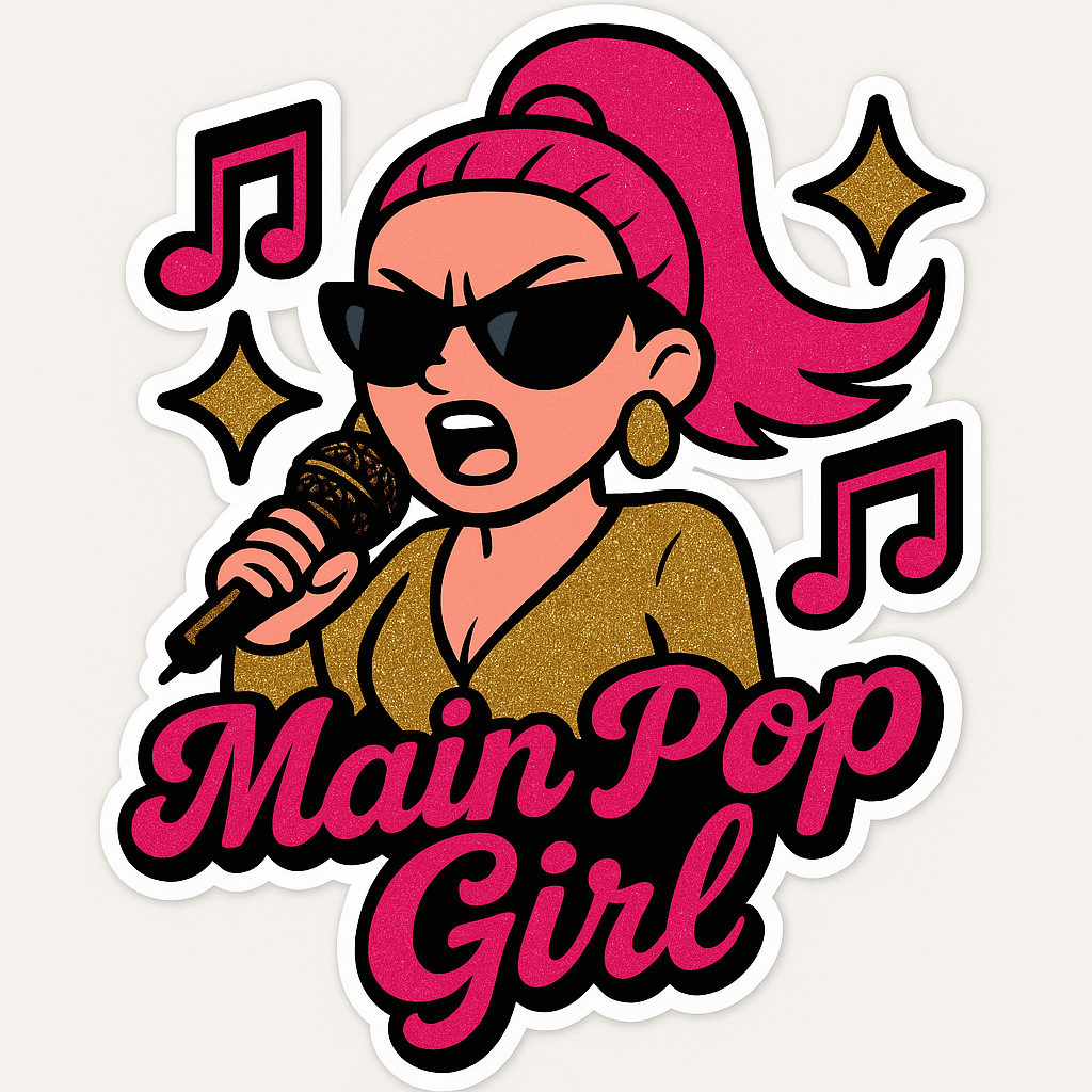 Main Pop Girl Singing with Glam Microphone