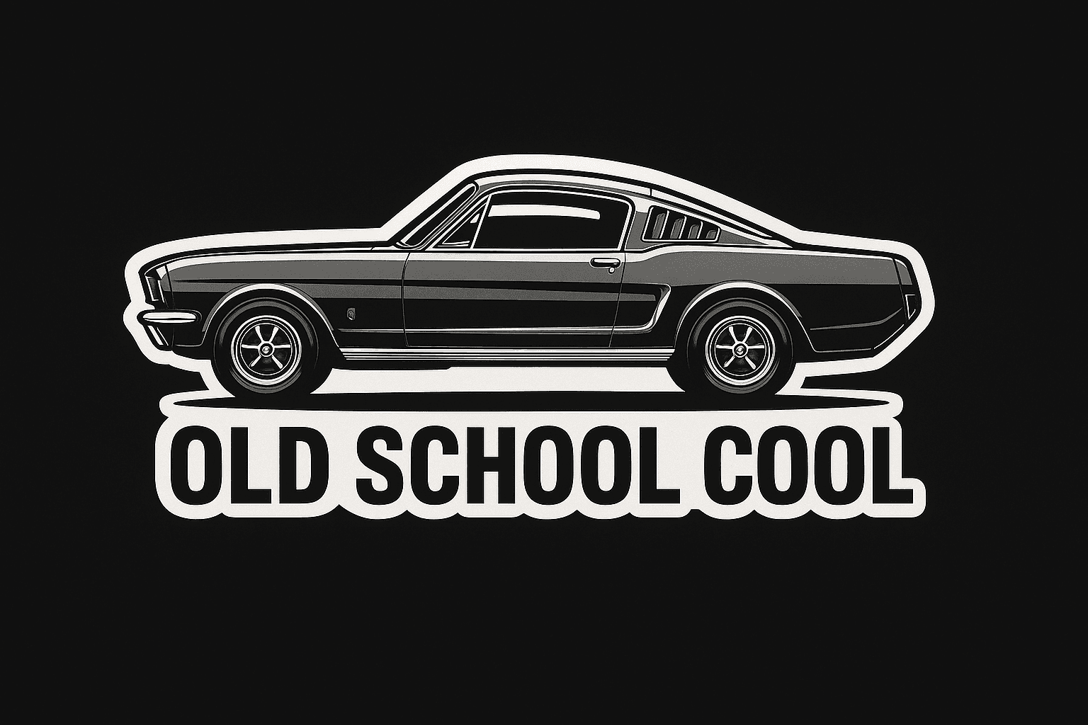 Classic Muscle Car 'Old School Cool' Sticker