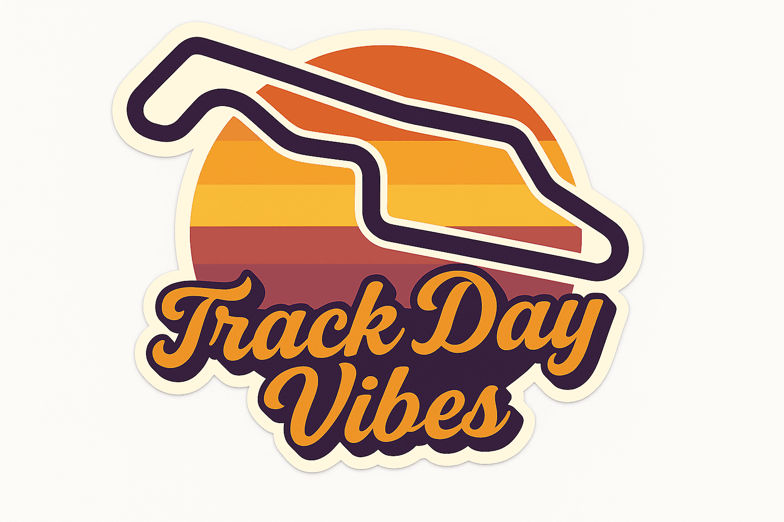 Retro Racing Track Day Vibes Sticker