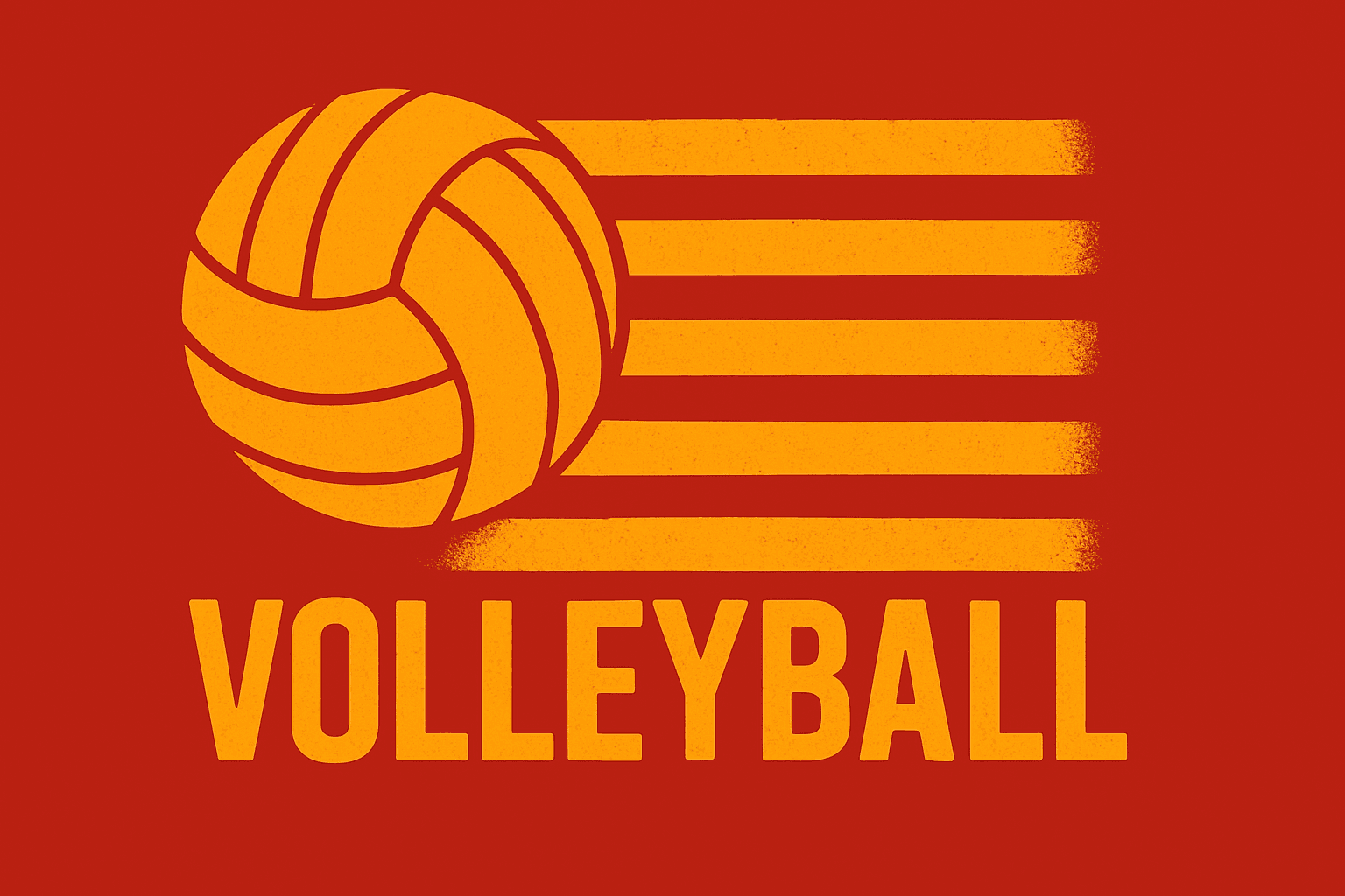 Retro Style Volleyball Flag Design