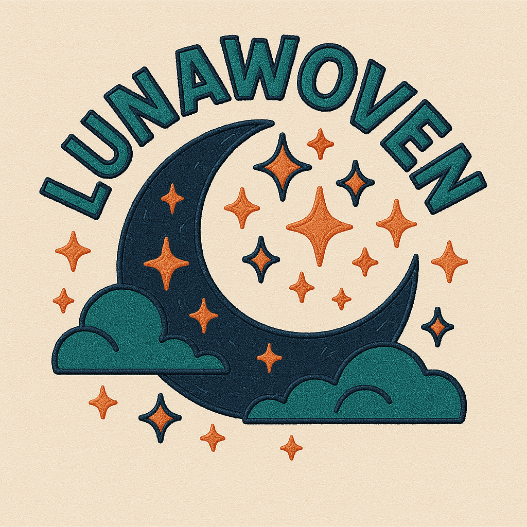 Lunar Crescent Moon with Stars and Clouds Patch
